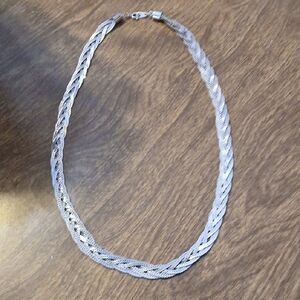 Elegant Silver Braided Necklace